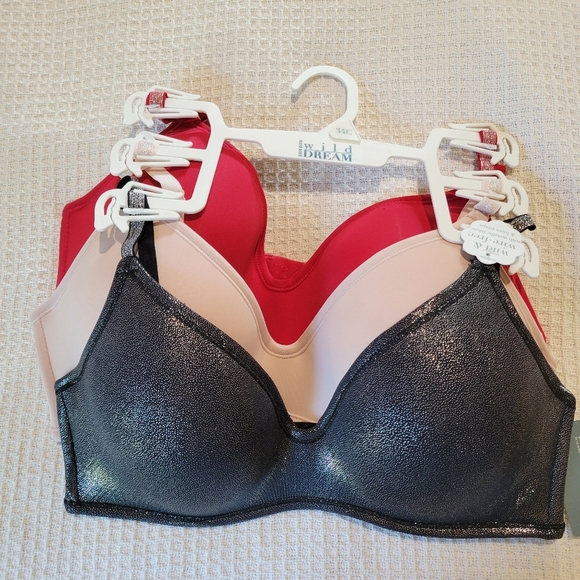Wild Dream Wire-Free Bra Set - Black, Red, Cream - Picture 9 of 9